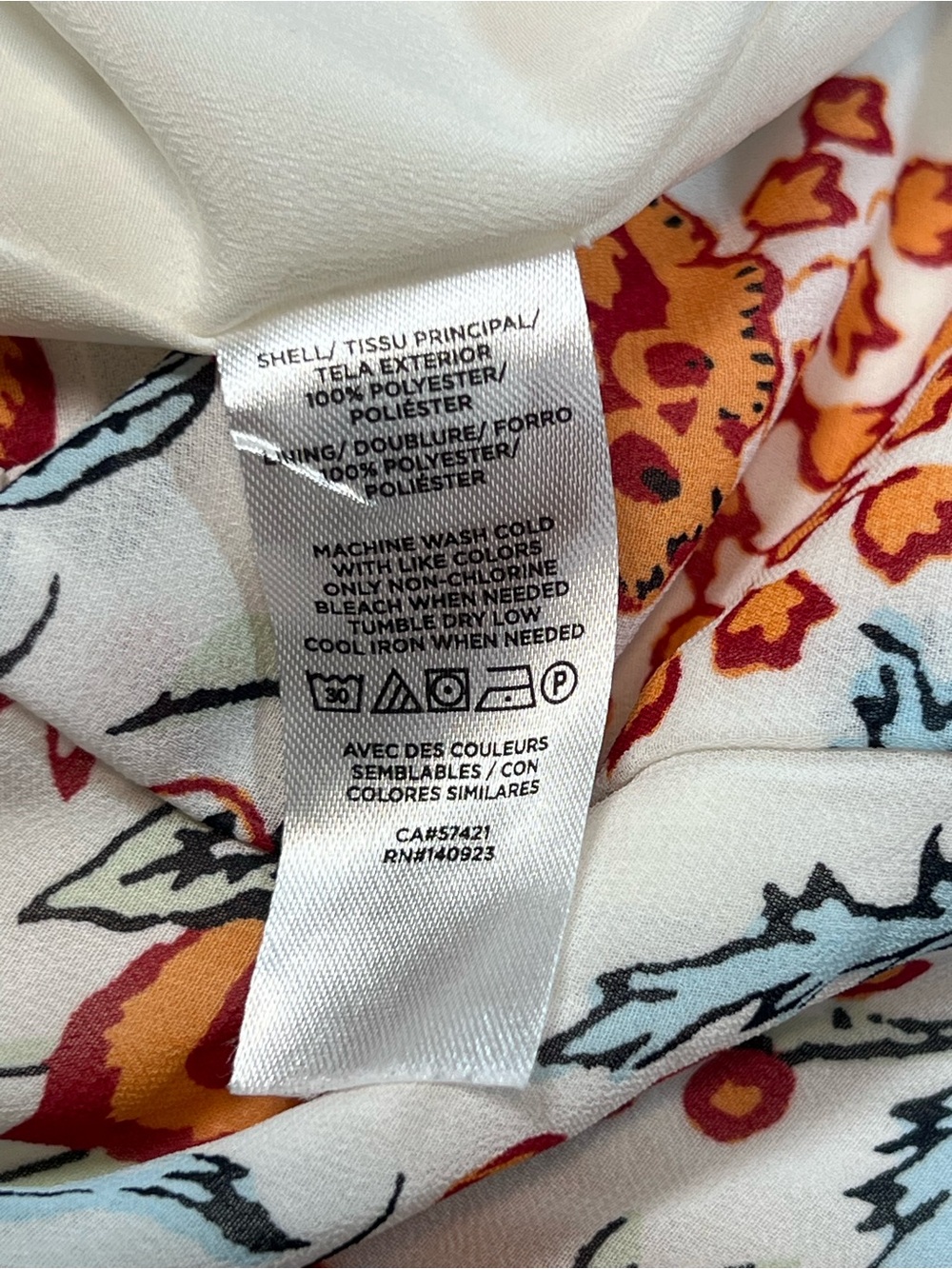 LOFT White Skirt with Orange Floral Print - Picture 5 of 7